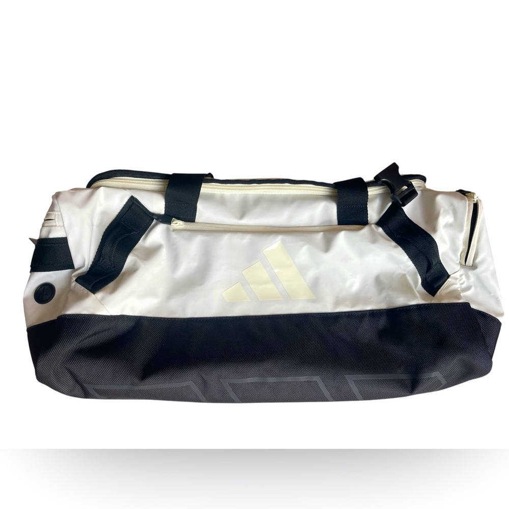 Adidas Large Duffel Bag white/Black NWT Gym Travel Baseball Sports